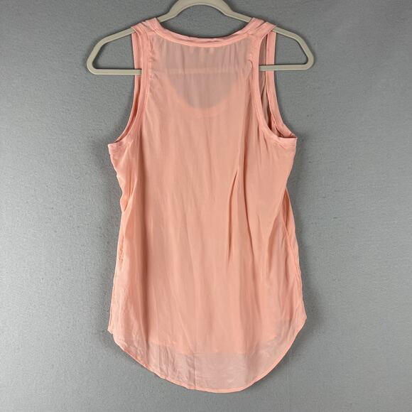 Equipment Femme Silk Tank Top Womens Small Coral Orange Minimalist Monochrome - Picture 9 of 13